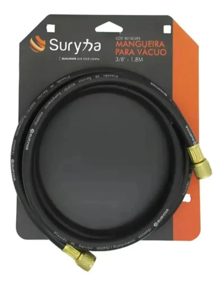 Mangueira De Vácuo Preta Suryha 3/8 1,8m Cor Preto