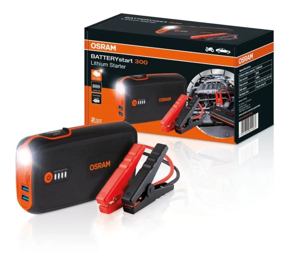Auxiliar Partida Power Bank Portátil Osram Batterystart 300