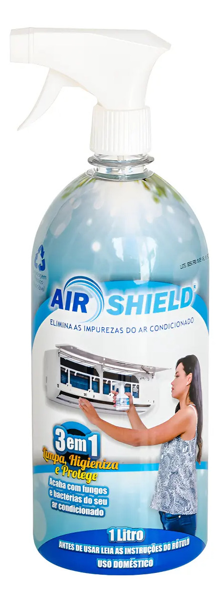 Higienizador Bactericida Air Shield Spray 1l Ar Condicionado