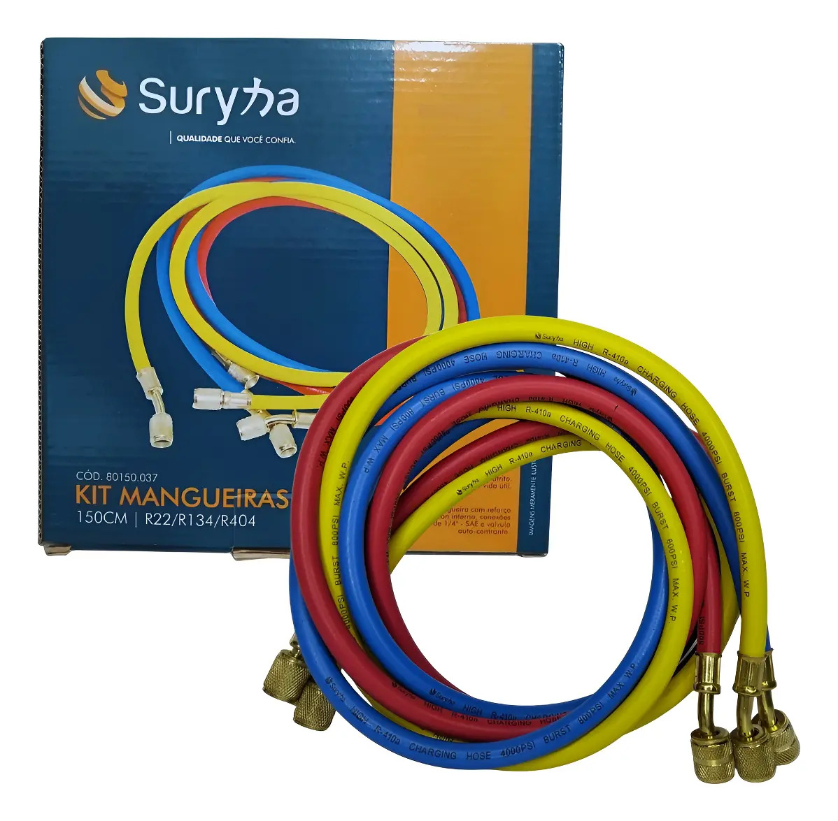 Kit Mangueira Manifold 150cm R410 R32 Refrigeração Suryha