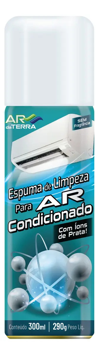 Espuma De Limpeza Para Ar Condicionado 300ml Ar Da Terra Íons De Prata Sem Cheiro