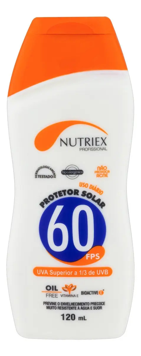 Protetor Solar FPS 60 Nutriex Profissional Frasco 120ml