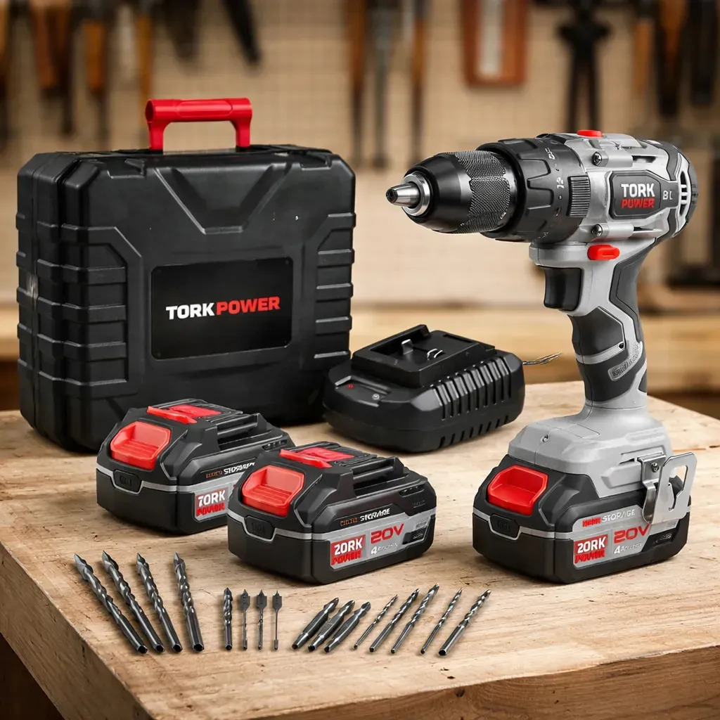 Parafusadeira Furadeira de Impacto Industrial Sem Fio Com Maleta 2 Baterias Super Tork