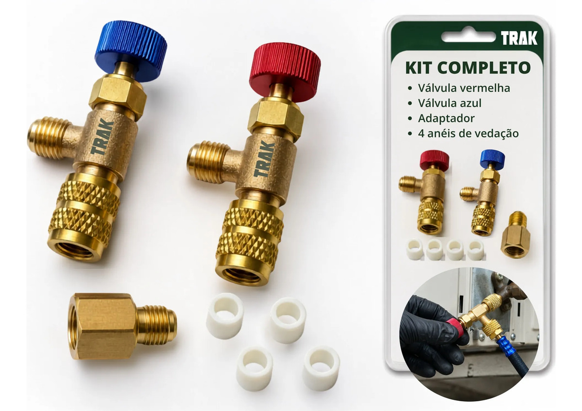 Kit Valvulas Acionadora Controle Fluido Ar R22 R32 +conector