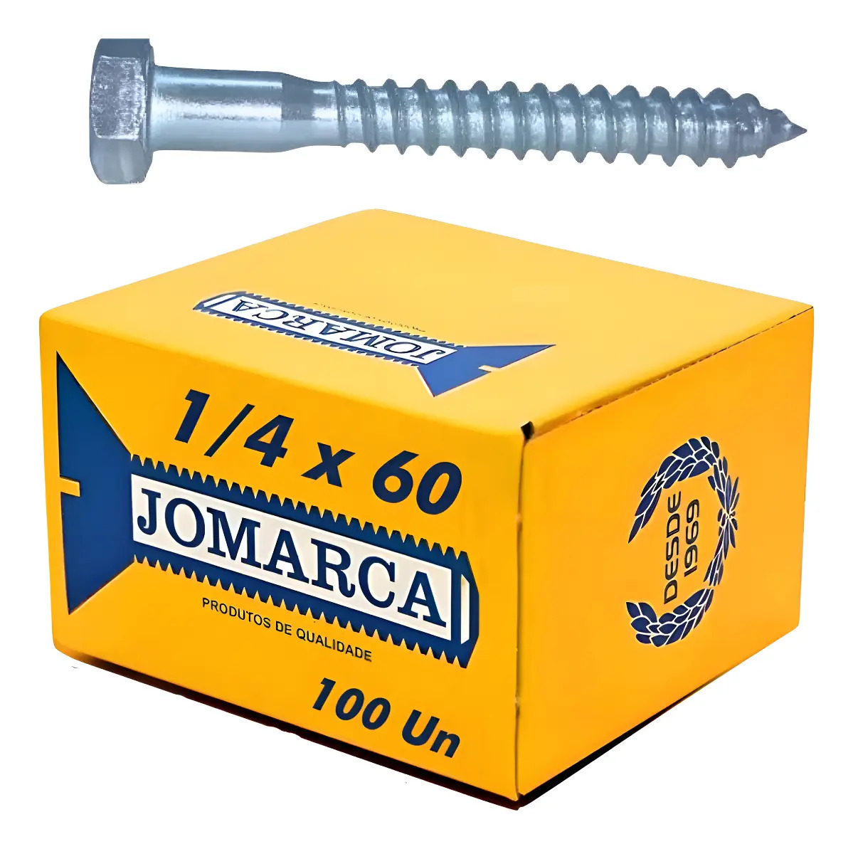 Parafuso Sextavado Rosca Soberba 1/4x60 Caixa Com 200 Peças