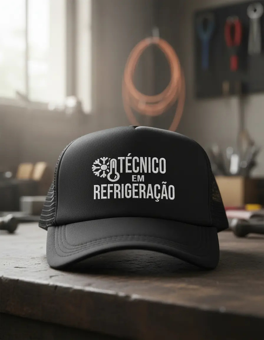 Boné Técnico Refrigeração Boné Profissão Uniforme Trabalho