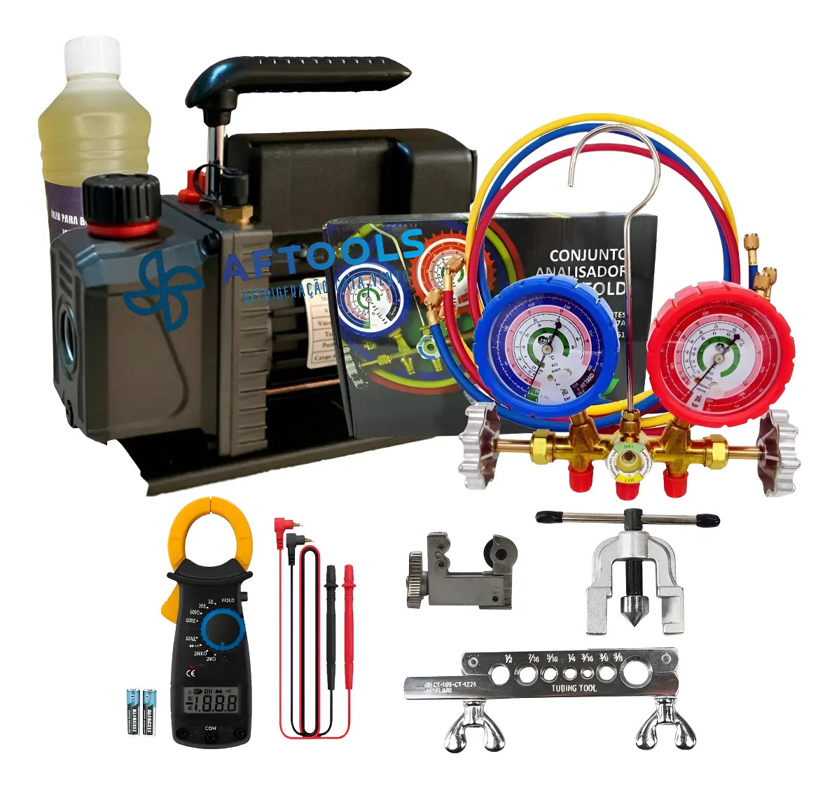 Kit Básico Refrigeração Ar Condicionado Bomba De Vácuo