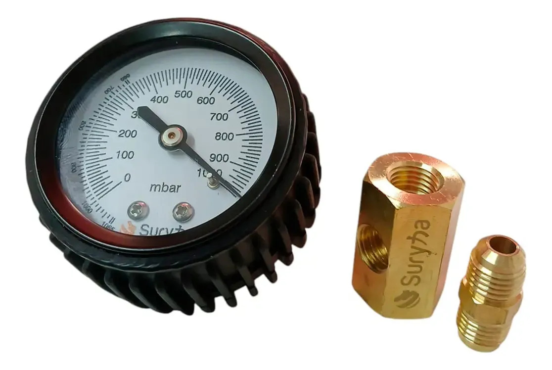 Vacuômetro Analógico + Adaptador Para Bomba Vácuo Surhya