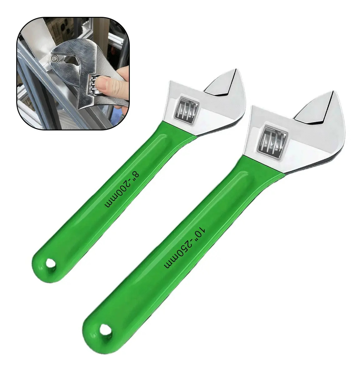 Kit 2 Chaves Inglesa Aço Ajustável Universal Para Reparo
