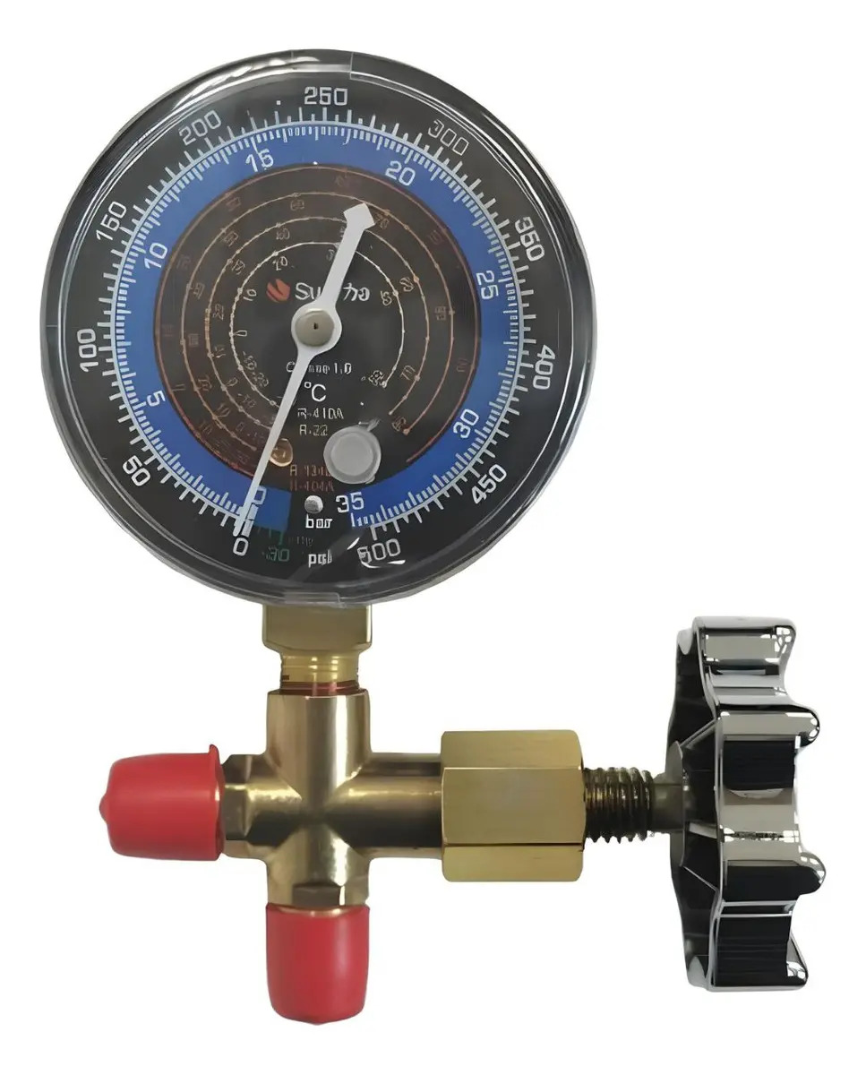 Manifold 1 Via Baixa Suryha com Manômetro para R22 R134A R404 R410