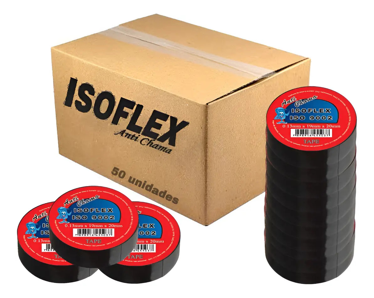 Fita Isolante Anti Chama Isoflex 19mm X 10m C/ 50 Unidades