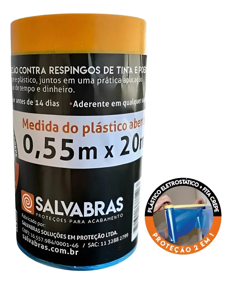 Salva Pintura 0,55m De Altura - Rolo De 20 Metros Salvabras