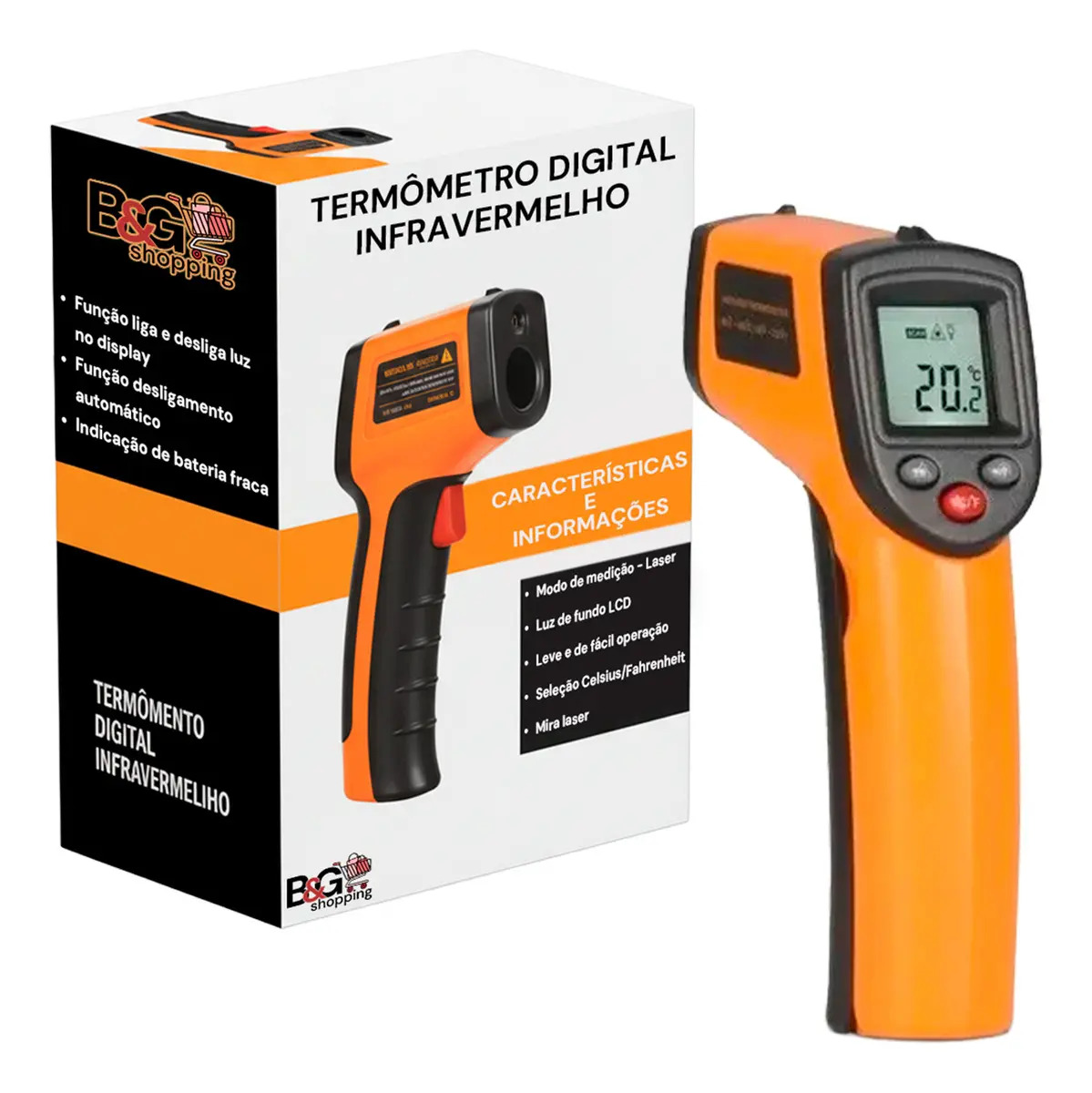 Termometro Laser Digital Industrial Temperatura -50 A 400° C Blackone