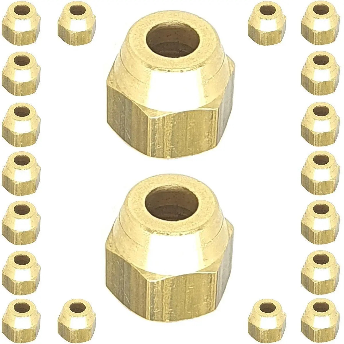 Kit 20 Unidades Porca Ar Condicionado Para Flange 1/4 Latão
