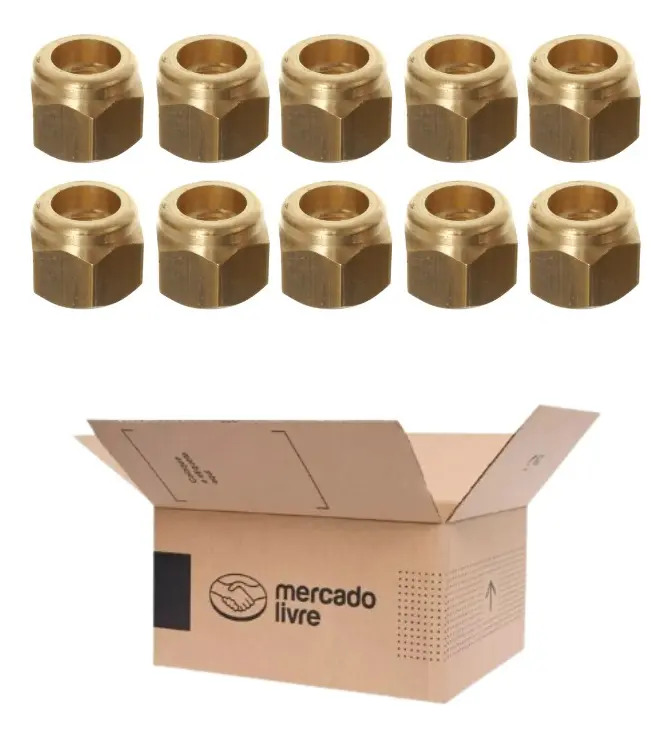 Porca Curta 1/2 Sae Kit Com 10 Peças Ar Cond E Refrigeração