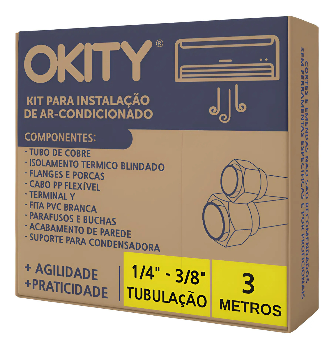 Kit Instalação Ar Split LG Voice Dual Inverter 12.000 - 3mts