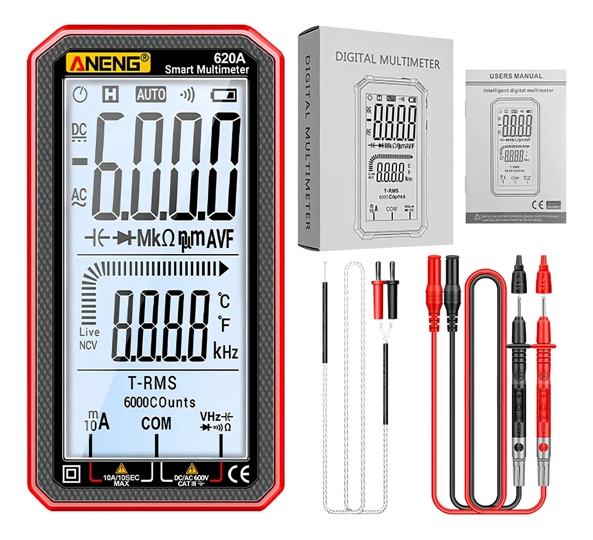 MODUS 620A Multímetro Inteligente True RMS 6000 contagem digital visor Lcd Portátil