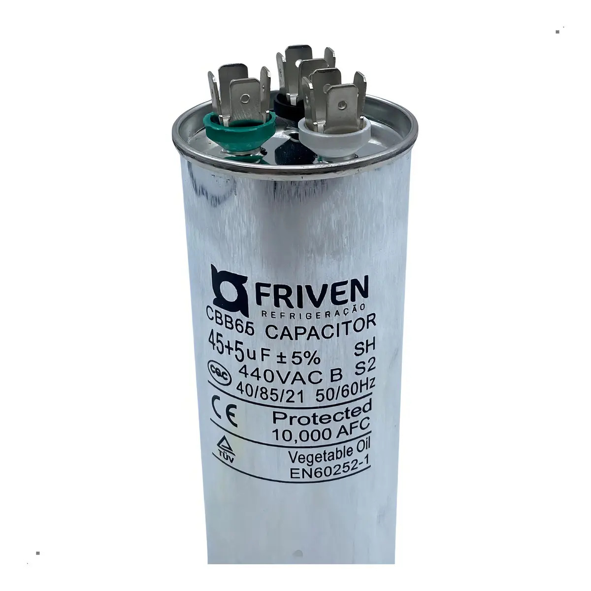 Capacitor Friven 45+5uF 440V CBB65 Para Ar Condicionado E Refrigeração