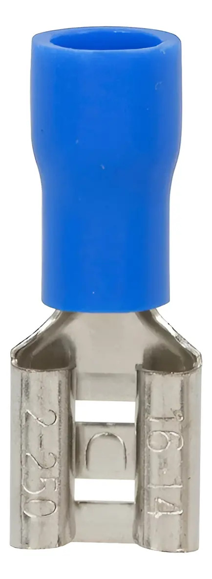 Terminal Femea Pre Isolado 1,5-2,5mm Azul Fdd2-250 Kit C/ 50