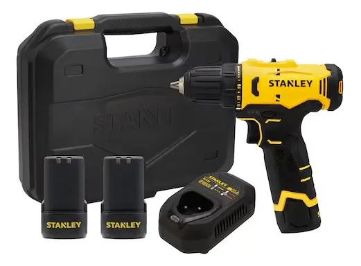 Furadeira e Parafusadeira 3/8" Stanley SCD10D2K Acompanha 2 Baterias 1 Carregador