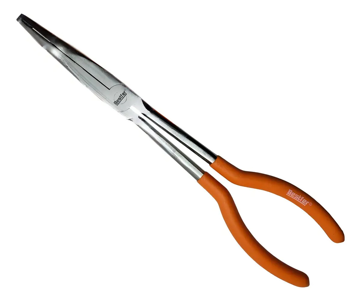 Alicate Super Longo Bico Curvo Bestfer 27,9cm Aço Carbono