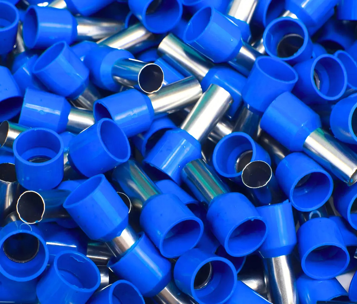 200x Terminal Tubular Ilhos 2,5mm Pre Isolado (200pçs) Terminal Tubolar Ilhós Azul 2.5mm