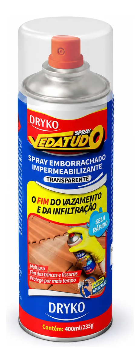 Spray Vedatudo 400ml Impermeabilizante Emborrachado Dryko