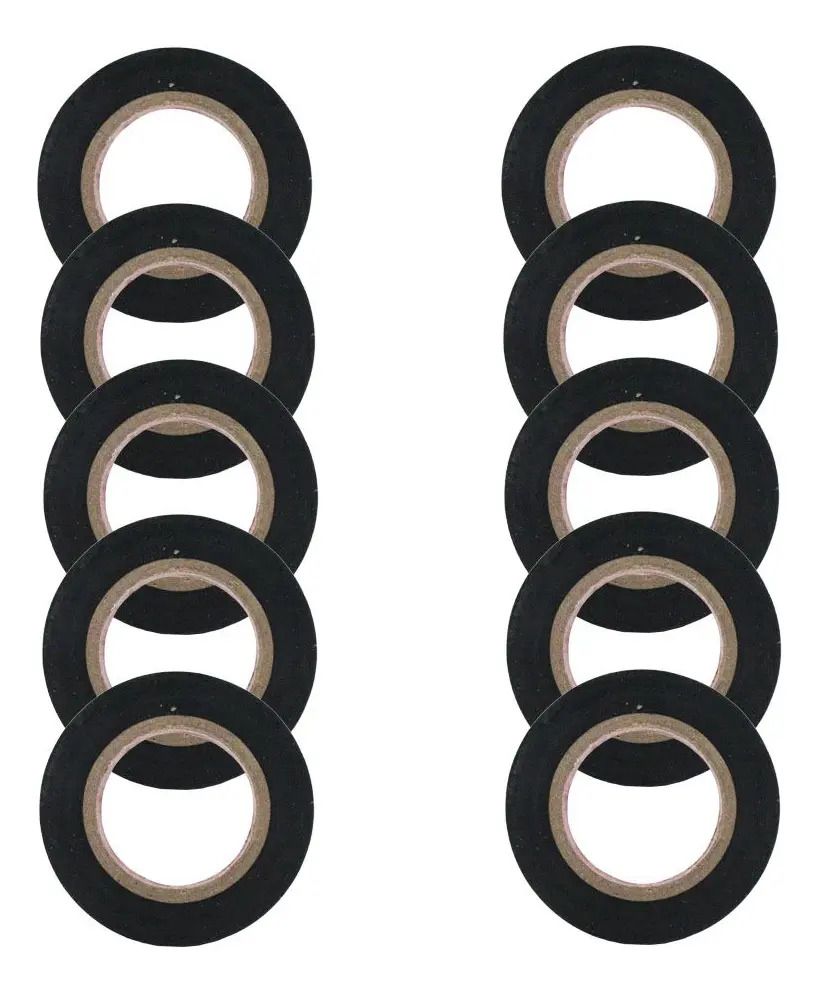 Kit 100 Rolos Fita Isolante Anti-Chama 10m 19mm Preto Isoflex ISO 9002