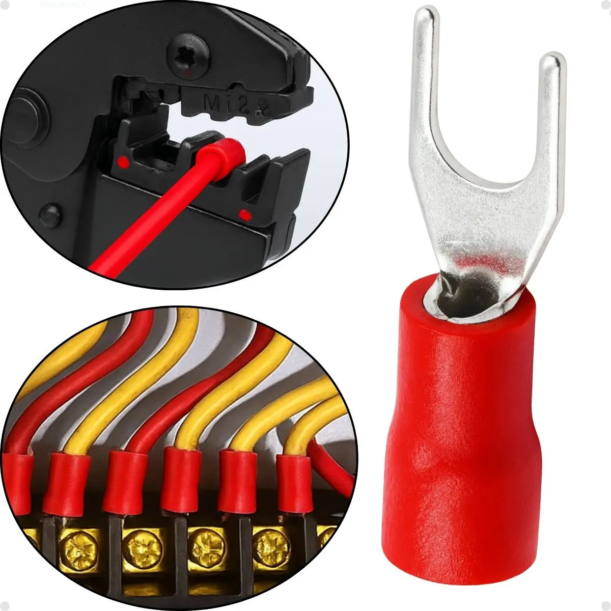 Terminal Garfo Forquilha 0,5 A 1,5mm Vermelho 100 Peças