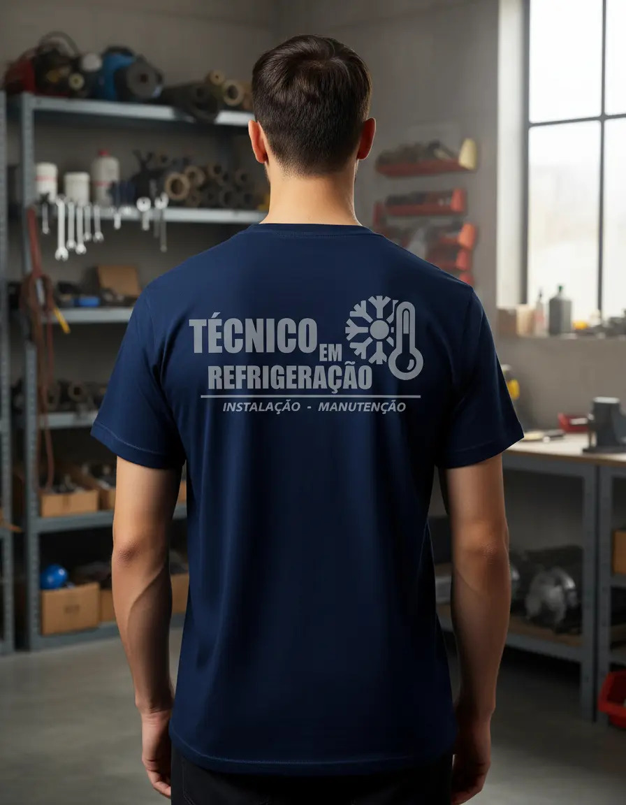 Camiseta Uniforme Técnico Em Refrigeração Camisa Masculina