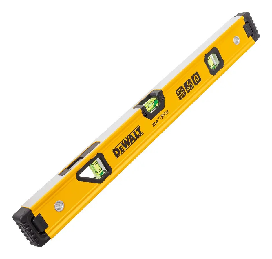 Nível De Alumínio 24'' Com 3 Bolhas E Base Magnética Dewalt