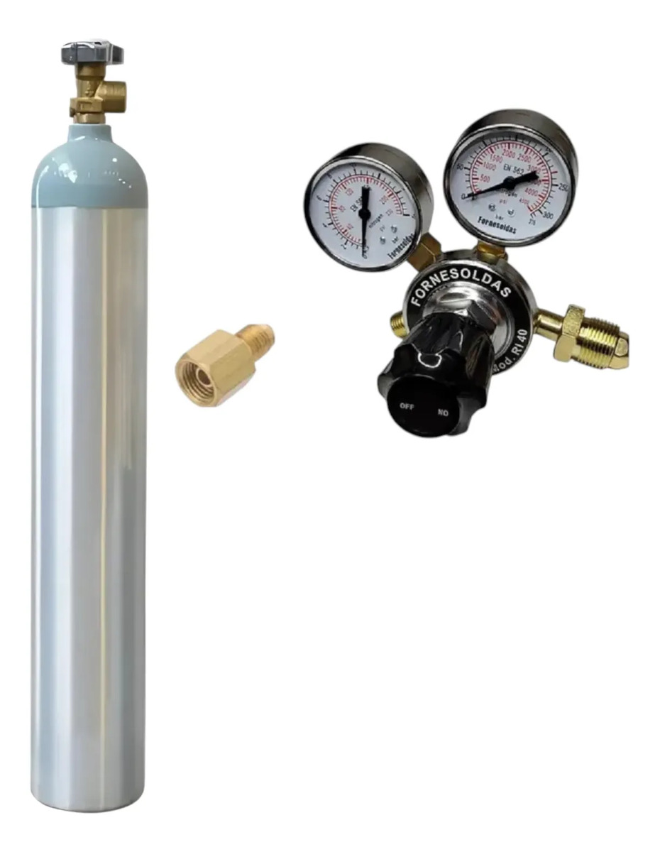 Nitrogênio Aluminio 4,6l + Regulador + Adapatador