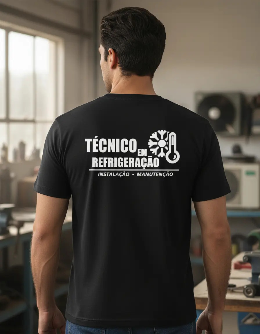 Camiseta Técnico Refrigeração Uniforme Profissional Autônomo