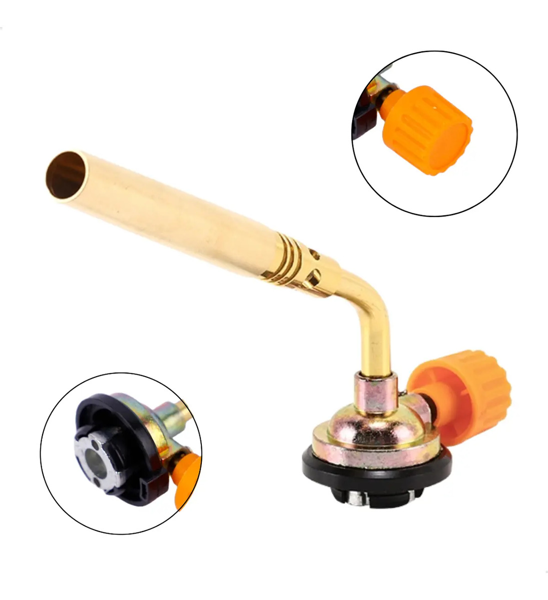 Bico Maçarico Portátil Fino Regulável Para Cartucho 150mm
