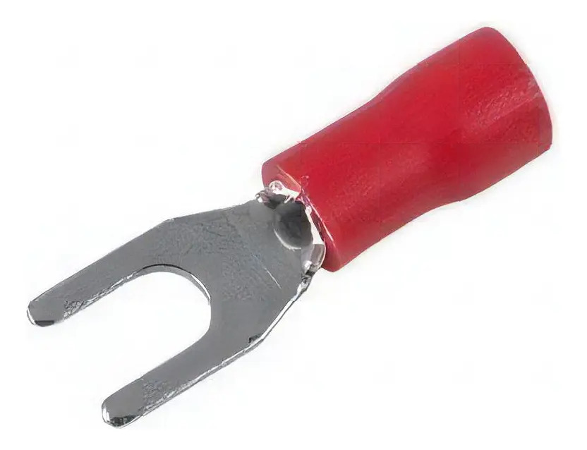 Con-Fio Terminal Forquilha (garfo) 1,5 Mm2 Vermelho - 100 Peças