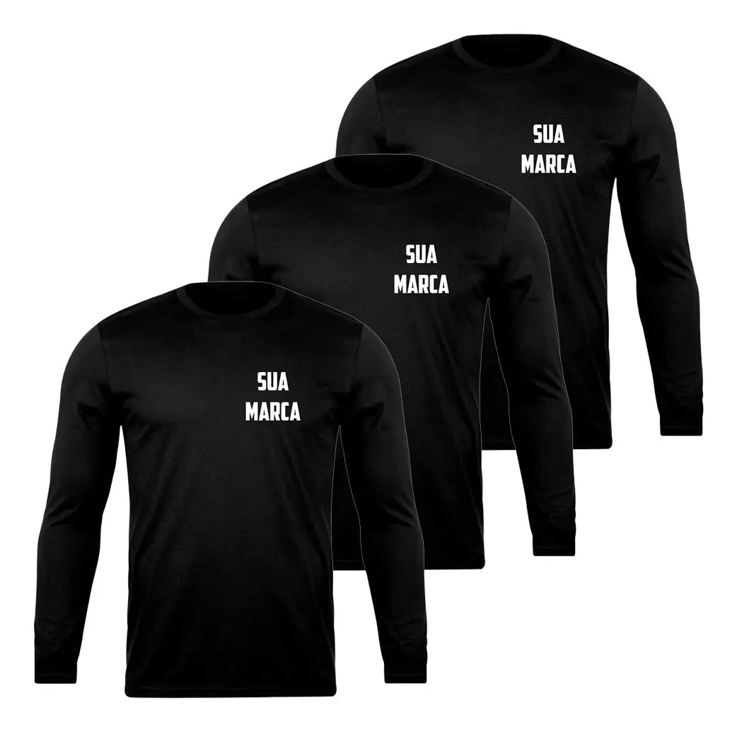 Kit 3 Camiseta Personalizada Logo Foto Frase Banda Marca