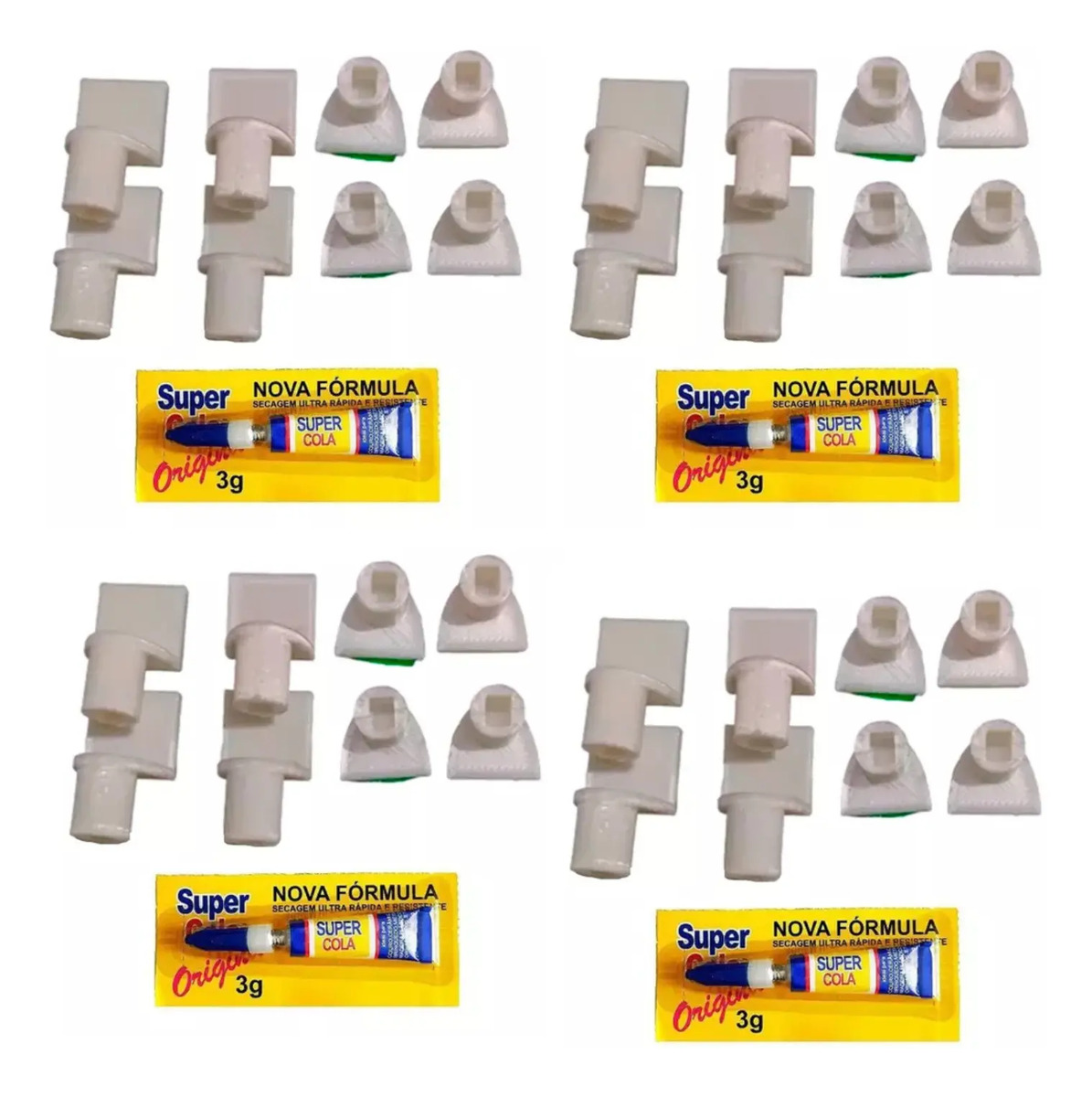 4x Kit Reparo Aleta Ar Condicionado Split 4 Pecas + Cola