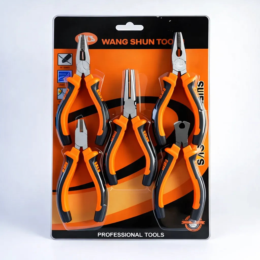 Kit Mini Alicates Turquesa Corte, Bico E Universal 5 Pçs
