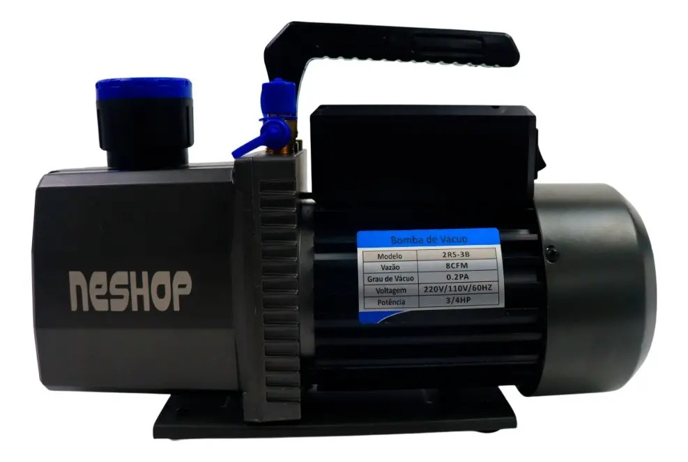 Bomba de Vácuo Palheta Neshop 8CFM Duplo Estágio 127/220V