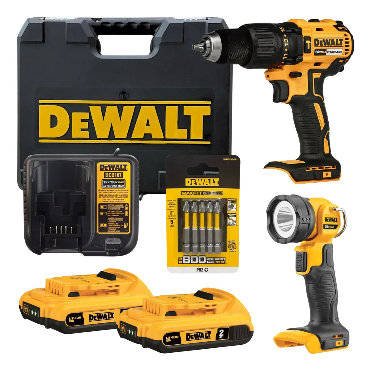Parafusadeira De Impacto 20v Dcd7781d2 + Lanterna Dcl040
