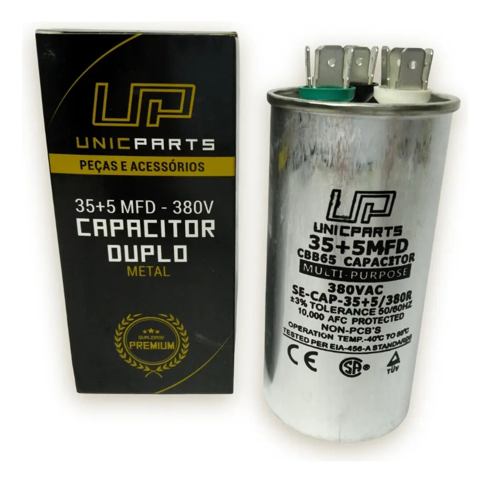 Capacitor Duplo 35 +5uf 440v Cbb65 P Ar Condicionado Split