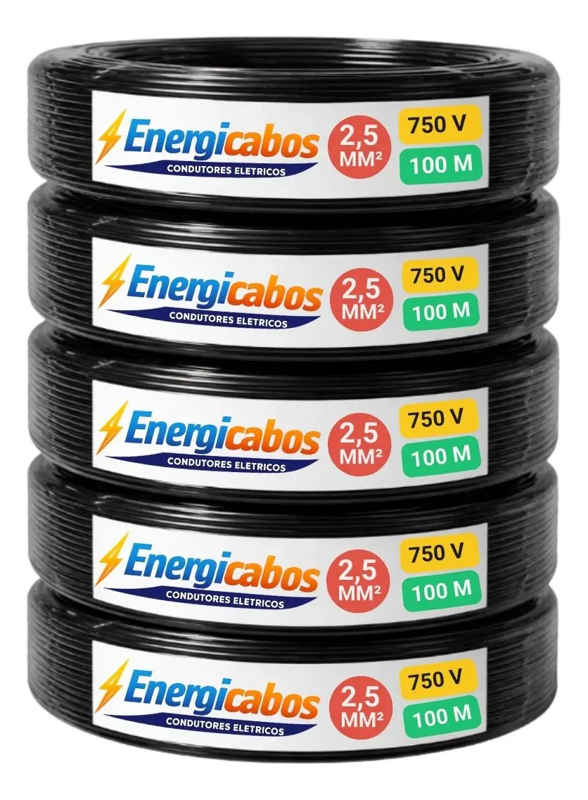 Cabo Flexível  2,5mm Rolo 100m  Unipolar 750v