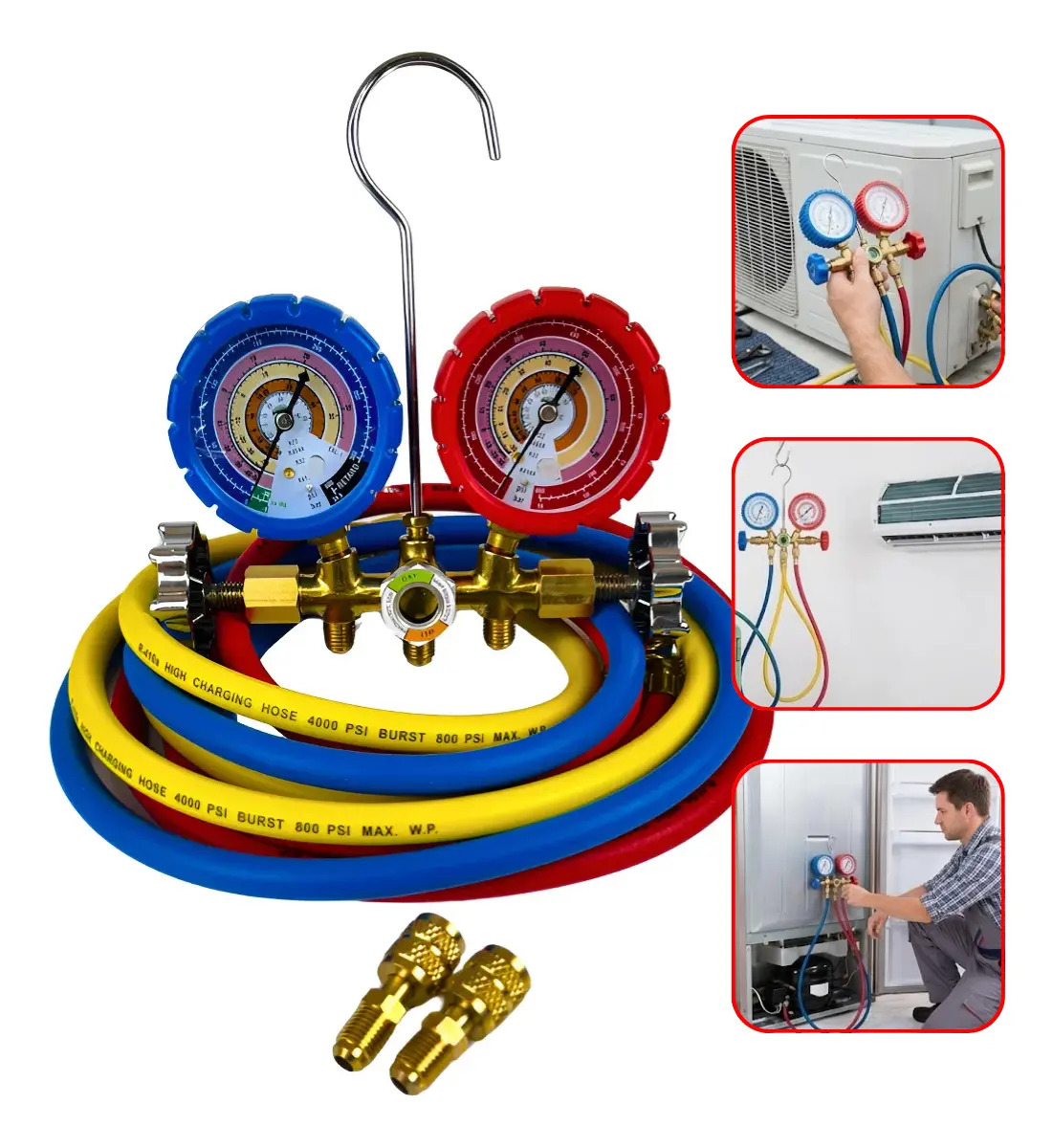 Manifold R32 R410a R22 R404a Mangueira 1,50cm