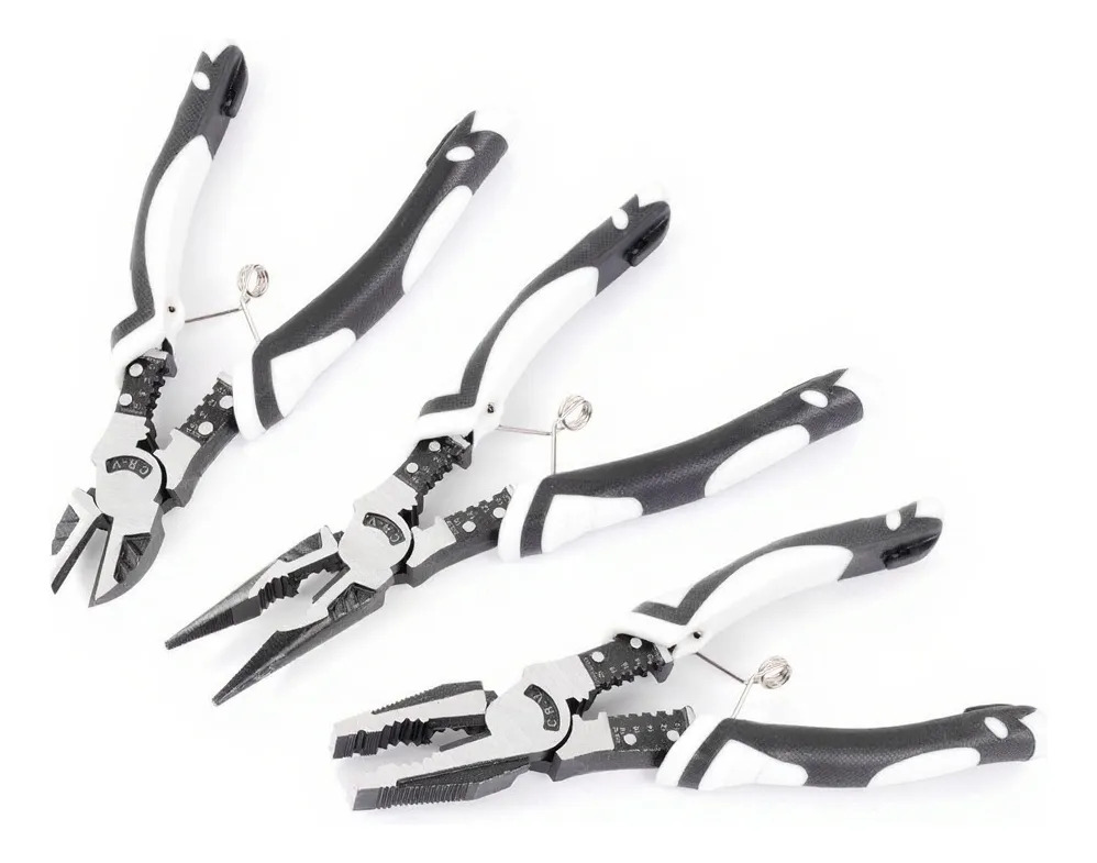 Kit 3 Alicates Profissional Eletricista Universal Bico Corte