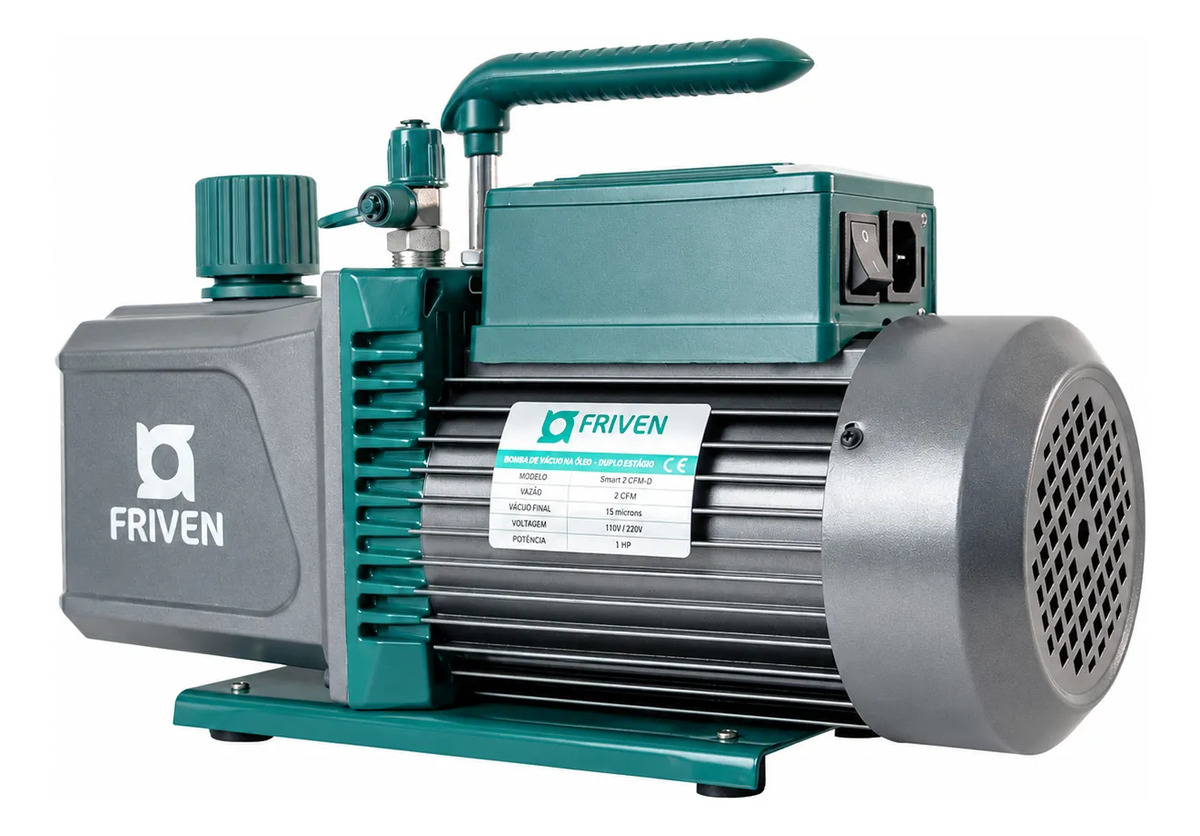 Bomba De Vácuo Digital 14 Cfm Duplo Estágio Bivolt Friven