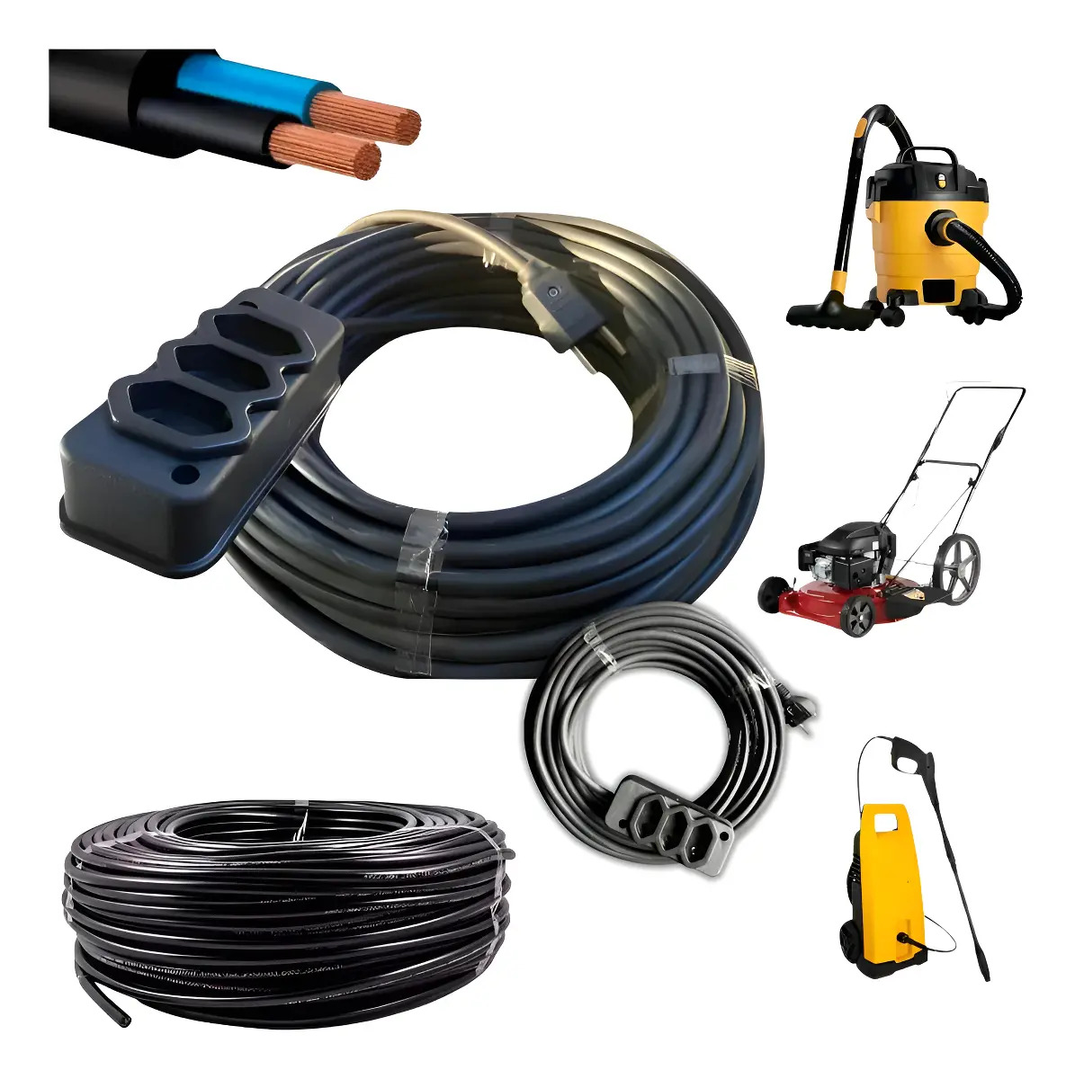 Extensão elétrica com cabo PP — 10 m, 2,5 mm²