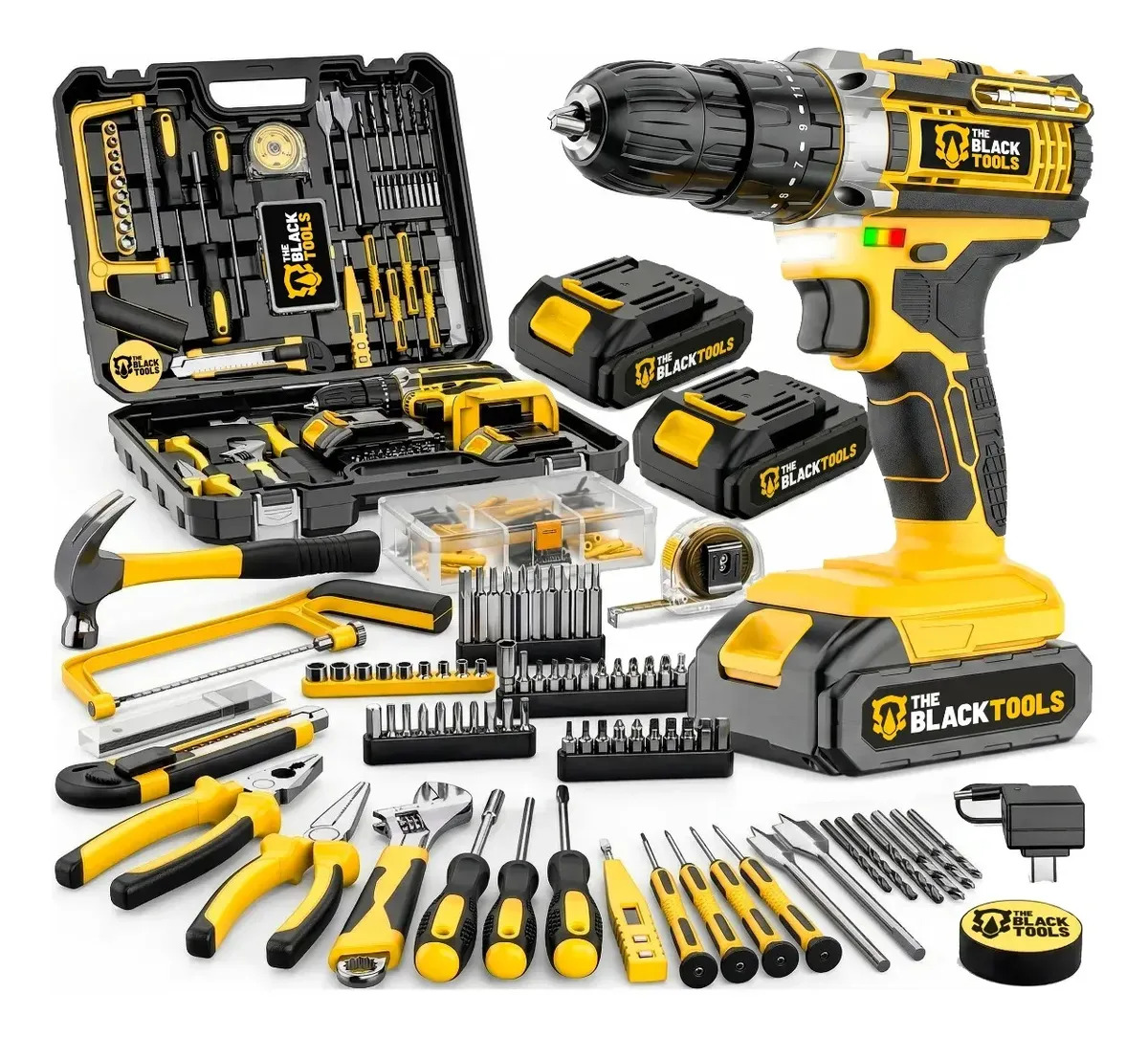 Parafusadeira/furadeira de impacto The Black Tools TBKIT17 — 2 baterias