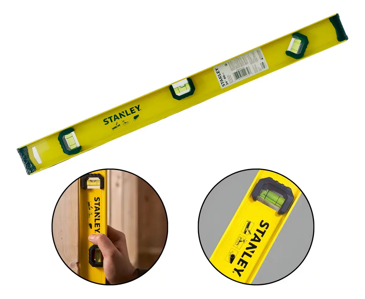 Nível de alumínio Stanley — 60 cm / 24 pol., 3 bolhas