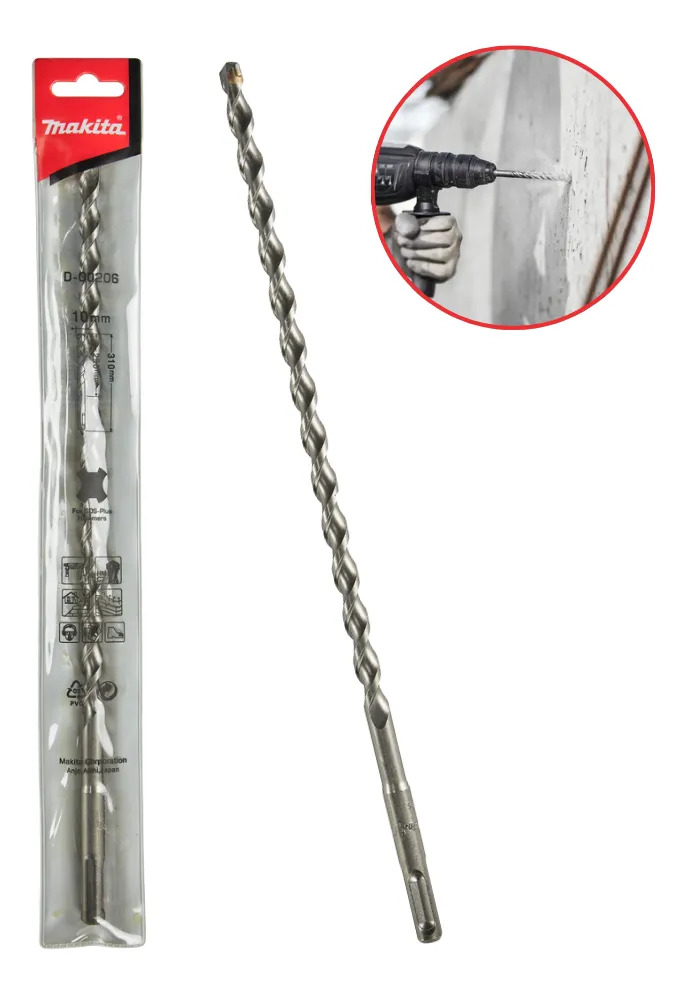 Broca para concreto Makita D-00206 SDS Plus — 10 x 310 mm