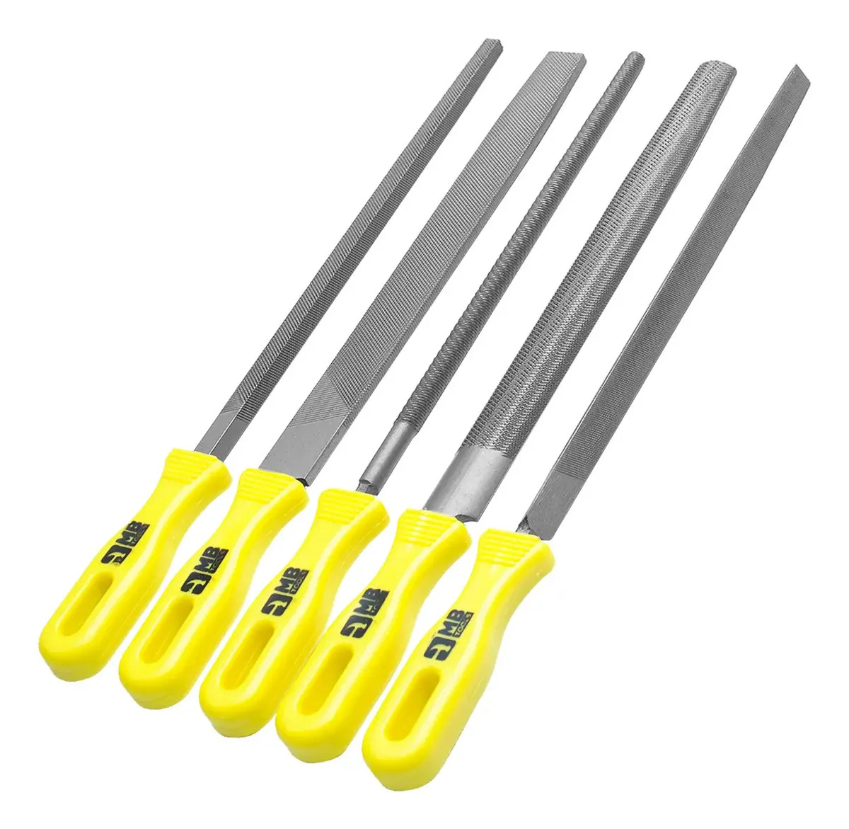 Kit de limas manuais Evofix — 5 peças, para facões e motosserras